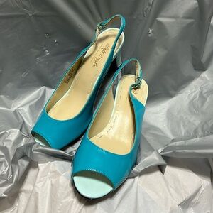 Soft Style by Hush Puppies two toned Turquoise Open Toe Slingback
